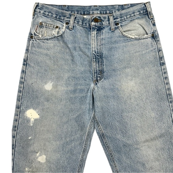 Vintage Carhartt Work-Worn Distressed Relaxed Fit Jeans Size 36x34 - Picture 5 of 14
